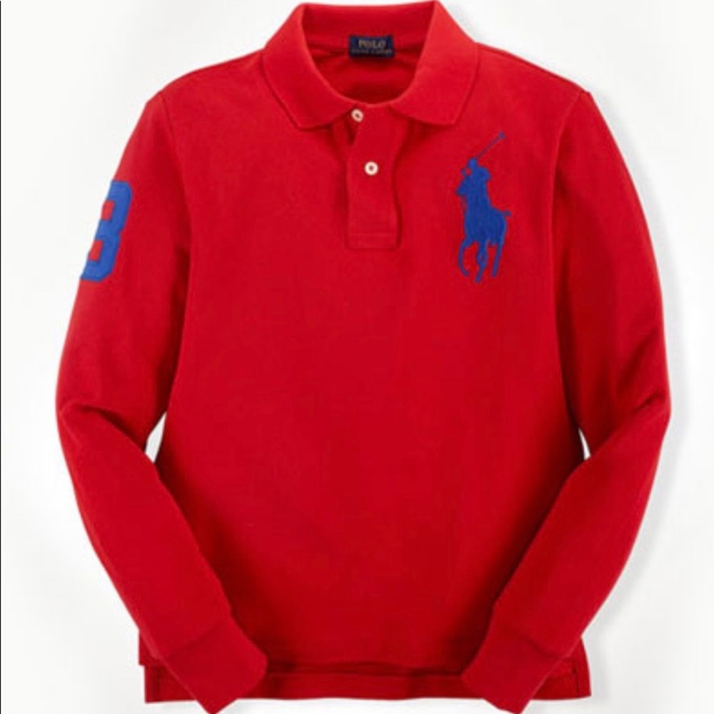 POLO RALPH LAUREN Long Sleeves Big Pony Red 3LT